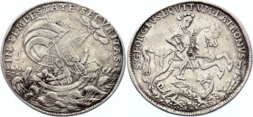 Hungary Silver Medal "St. Georgius" (ND) Kremnitz Medaille o.J. Georgstaler
Silver 11.84g 37mm; S. GEORGIVS. EQVITVM. PATRONVS / IN TEMPESTATE SECVRI...