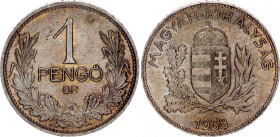 Hungary 1 Pengo 1938 BP
KM# 510, N# 7920; Silver; Miklós Horthy; UNC