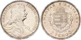 Hungary 2 Pengo 1935 BP
KM# 514, N# 12867; Silver; Miklós Horthy; 200th Anniversary of the Death of Rakoczi; AUNC/UNC with minor hairlines