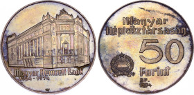 Hungary 50 Forint 1974 BP
KM# 601, N# 27449; Silver; 50th Anniversary of National Bank; UNC with minor hairlines & amazing toning