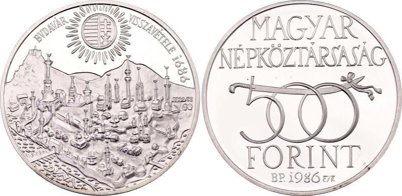 Hungary 500 Forint 1986 BP
KM# 658, N# 34361; Silver., Proof; 300th Anniversary...