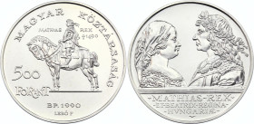 Hungary 500 Forint 1990 BP
KM# 679; Silver; King Mathias of Hunyadi - 500th Anniversary of Death 1490-1990
