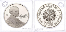 Hungary 5000 Forint 2006 BP
KM# 791, N# 34586; Silver., Proof; 125th Anniversary of Birth - Béla Bartókr; With Original Holder; Budapest Mint; Mintag...