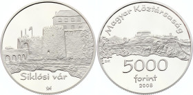 Hungary 5000 Forint 2008 BP
KM# 807; Castle of the Siklós; Mintage 6,000; Silver; Proof