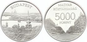 Hungary 5000 Forint 2009 BP
KM# 815; Budapest - World Heritage Site; Mintage 5,000; Silver; Proof