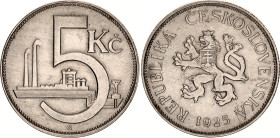 Czechoslovakia 5 Korun 1925
KM# 10, Schön# 8, N# 1226; Copper-nickel; Kremnitz Mint; AUNC