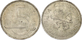 Czechoslovakia 5 Korun 1928
KM# 11, Schön# 9, N# 1227; Silver; Silver; AUNC