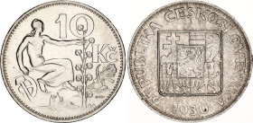 Czechoslovakia 10 Korun 1930
KM# 15, N# 7797; Silver; UNC with minor hairlines
