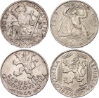 Czechoslovakia 2 x 100 Korun 1948 - 1949
KM# 27, 29; Silver; 30th Anniversary of Independence & 700th Anniversary of Jihlava Mining Privileges; UNC