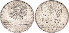 Czechoslovakia 25 Korun 1970
KM# 69, N# 12633; Silver; 25th Anniversary - Czechoslovakian Liberation; UNC