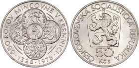 Czechoslovakia 50 Korun 1978
KM# 91, N# 12642; Silver; 650th Anniversary of Kremnica Mint; UNC