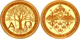 Czech Republic 5 Dukat 2001
Gold 15.58 g., 27.9 mm., Proof; New Millennium