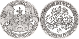 Czech Republic Silver Medal 1 Tolar "Crown of Saint Wenceslas" 2021 (ND)
Silver 20 g., 40 mm, Proof; Crown of Saint Wenceslas; In Original Packing, w...