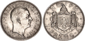 Albania 1 Frang 1935 R
KM# 16, N# 11784; Silver; Zog I; AUNC
