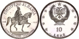 Albania 10 Lek 1968
KM# 50.1, N# 24282; Silver., Proof; 500th Anniversary of Skanderbeg's Death - Skanderbeg's Death; Mintage 8540 pcs.; With amazing...