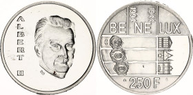 Belgium 250 Francs 1994
KM# 195, N# 7700; Silver., Proof; 50 Years Treaty of the BENELUX