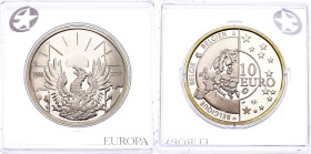 Belgium 10 Euro 2005
KM# 252, Schön# 220; LA# BEM-11.6, N# 29018; Silver., Proof; Albert II; 60th Anniversary of Armistices; With Original Holder; Mi...