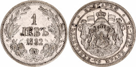 Bulgaria 1 Lev 1882
KM# 4, N# 17028; Silver; Alexander I; St. Petersburg Mint; XF