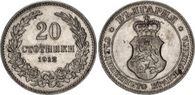 Bulgaria 20 Stotinki 1912
KM# 26, N# 4737; Copper-Nickel; Ferdinand I.; XF