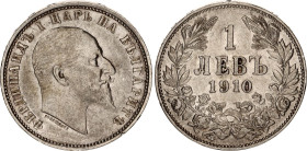 Bulgaria 1 Lev 1910
KM# 28, N# 12344; Silver; Ferdinand I; XF
