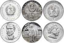 Bulgaria 3 x 5 Leva 1970 - 1974
Silver; Various Motives