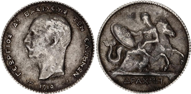 Greece 1 Drachme 1910
KM# 60, N# 19024; Silver; George I; AUNC, original toning