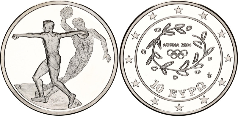 Greece 10 Euro 2004
KM# 191, N# 50820; Silver., Proof ; Summer Olympics Athens ...