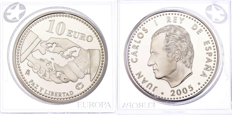 Spain 10 Euro 2005 M
KM# 1065, N# 32236; Silver., Proof; Juan Carlos I; 60th An...