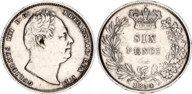 Great Britain 6 Pence 1834
KM# 712, Sp# 3836, N# 4719; Silver; William IV; XF+