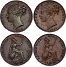 Great Britain 2 x 1 Farthing 1848 - 1853
KM# 725, N# 5501; Victoria; XF