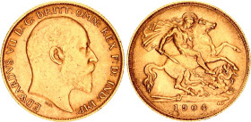 Great Britain 1/2 Sovereign 1904
KM# 804, Sp# 3974A, N# 13226; Gold (.917) 3.98 g.; Edward VII; XF