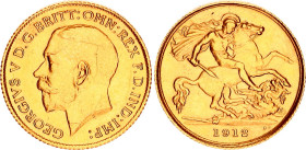 Great Britain 1/2 Sovereign 1912
KM# 819, Sp# 4006, N# 11463; Gold (.917) 3.95 g.; George V; XF
