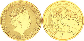 Great Britain 100 Pounds 2023
N# 344242; Gold (.999) 31.10 g.; Elizabeth II; King Arthur; Llantrisant Mint; UNC Luster