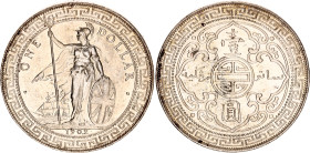 Great Britain 1 Trade Dollar 1902 B
KM# T5, N# 8472; Silver; Edward VII; Bombay Mint; AUNC Toned