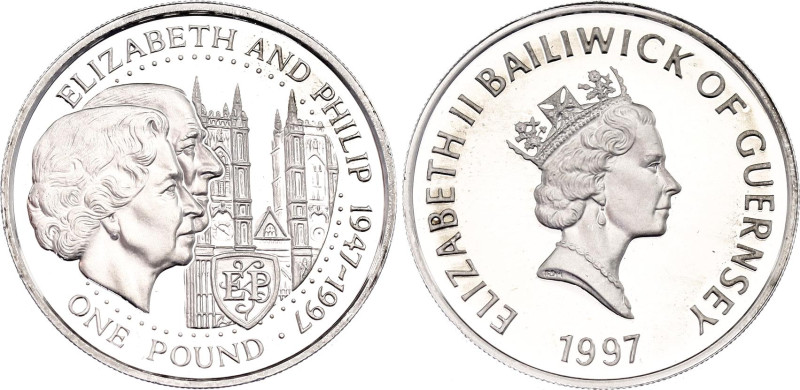 Guernsey 1 Pound 1997
KM# 70, N# 23238; Silver., Proof; Elizabeth II; Silver We...