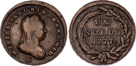 Italian States Milan 1 Soldo 1777 S
KM# 186, N# 23326; Maria Theresia; VF+