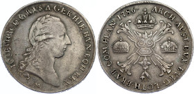 Italian States Milan 1 Crocione / 1 Kronentaler 1786 M
KM# 220, Dav. 1388, N# 24791; Silver; Joseph II; Milan Mint; VF-XF Toned