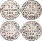 Italian States Papal States 20 Baiocchi 1862 - 1866
KM# 1360, 1360a; Silver; Pio IX; F/VF
