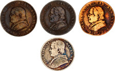 Italian States Papal States 20 Baiocchi & 3 x 1 Soldo 1865 - 1867
KM# 1360a, 1372; Silver & Copper; Pius IX; Rome Mint; F-VF