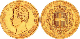 Italian States Sardinia 20 Lire 1832 P
KM# 131.2, Fr# 1143, N# 30588; Gold (.900) 6.45 g.; Carlo Alberto; Genoa Mint; VF-XF