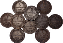 Italy 10 x 5 Centesimi 1861 M
KM# 3.2, N# 729; Vittorio Emanuele II; VF