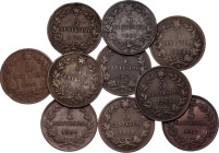 Italy 10 x 5 Centesimi 1862 N
KM# 3.3, N# 729; Vittorio Emanuele II; VF/XF