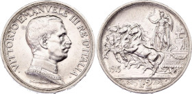 Italy 2 Lire 1915 R
KM# 55, N# 7359; Silver; Vittorio Emanuele III; XF+