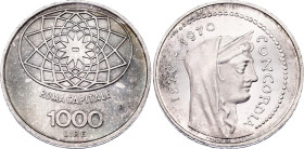Italy 1000 Lire 1970 R
KM# 101, N# 7454; Silver; Centennial of Rome as Capital of Italy; UNC, first strike with mint luster & nie toning