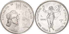 San Marino 1000 Lire 1983 R
KM# 155, N# 13728; Silver; 500th Anniversary of the birth of Raffaello; UNC