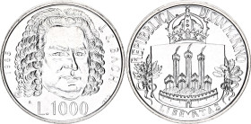 San Marino 1000 Lire 1985 R
KM# 183, N# 56810; Silver; 300th Anniversary of the Birth of Johann Sebastian Bach; UNC