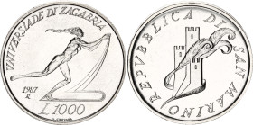 San Marino 1000 Lire 1987 R
KM# 214, N# 54264; Silver; Zagreb University Games; UNC with full mint luster