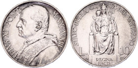 Vatican 10 Lire 1934 (XIII)
KM# 8, N# 10412; Silver; Pivs XI; XF/AUNC with minor hairlines