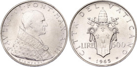 Vatican 500 Lire 1965 (III)
KM# 83.2, N# 13003; Legend: "A"; Silver; Pavlvs VI; UNC with full mint luster