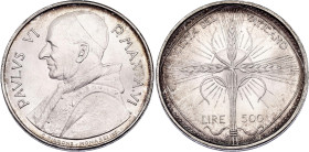 Vatican 500 Lire 1968 (VI)
KM# 107, N# 3597; Silver; Pavlvs VI; FAO; UNC with full mint luster